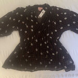 Anthropologie Black and White Blouse